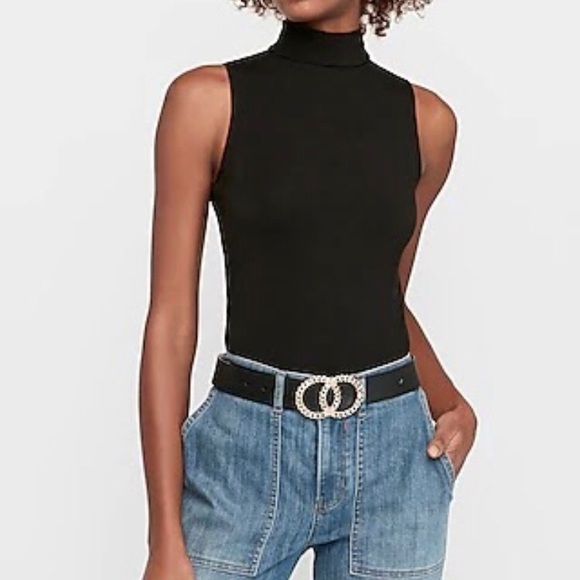 Express Tops - Express Black Mock Neck Tank